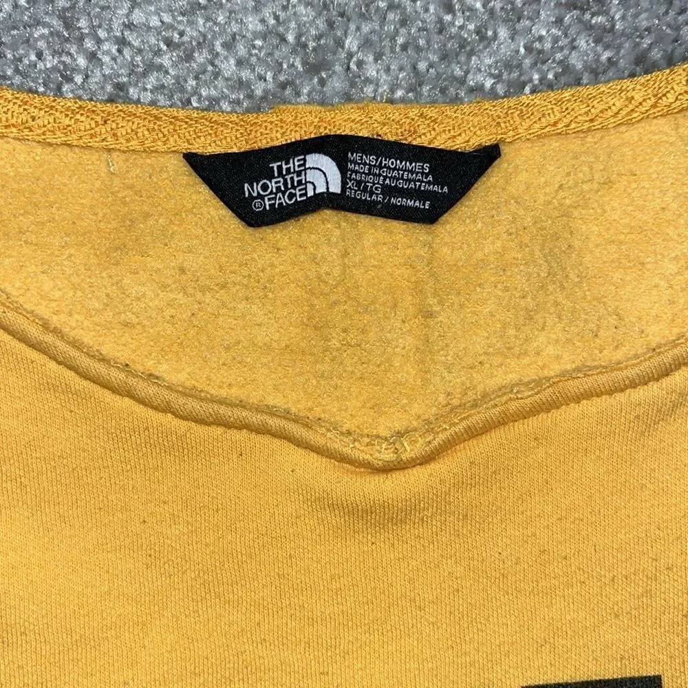 Bright yellow open neck The North Face hiking kangaroo pocket fleece sweatshirt